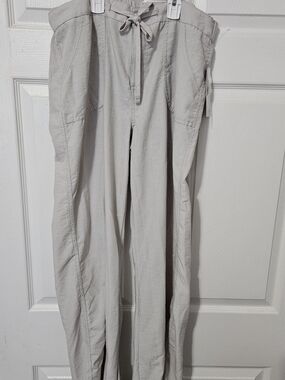 Women's Light Gray Drawstring Casual Pants